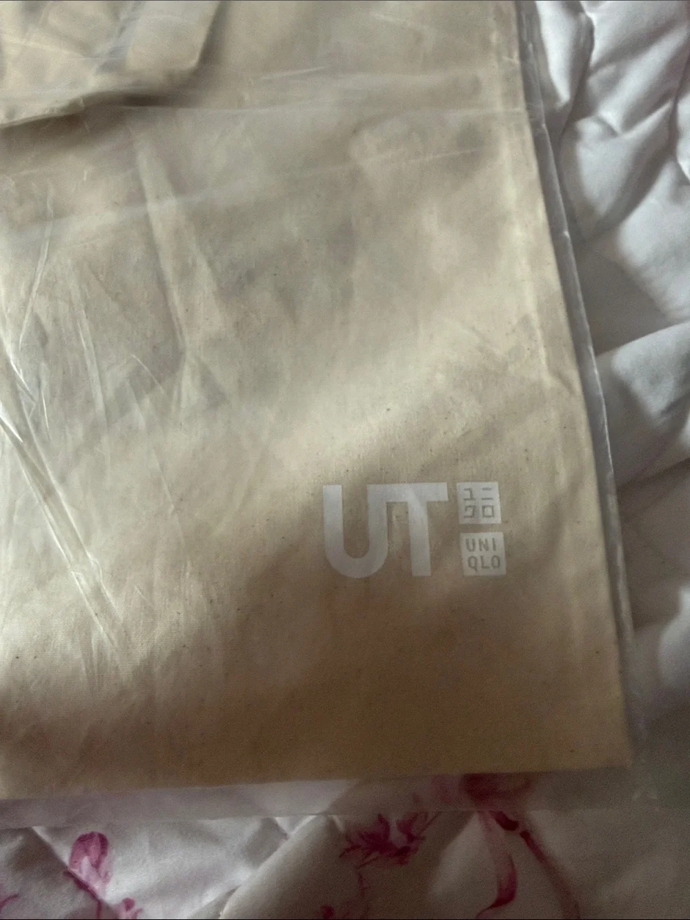 Uniqlo x KAWS Beige Canvas Tote with Black Graphic Banana Print